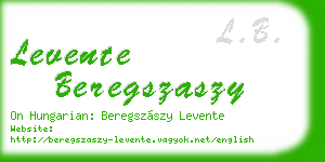 levente beregszaszy business card
