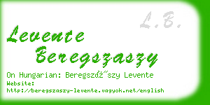 levente beregszaszy business card